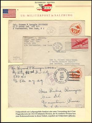 Poststück - Österreich 1945 Frühbesetzungen in SALZBURG neun US-Feldpostbriefe der APOS 411, - Známky a pohlednice