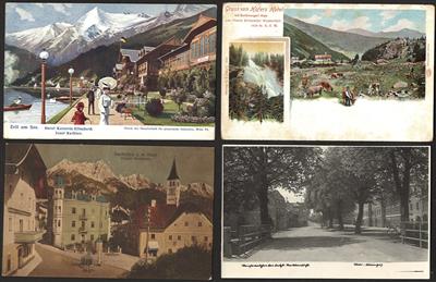 Poststück - Partie AK Salzburg u.a. mit Zell am See mit Hartkartonfoto - Saalfelden etc., - Stamps and postcards