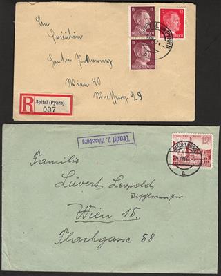 Poststück - Partie Ostmarkbelege Nieder- und Oberdonau, - Stamps and postcards