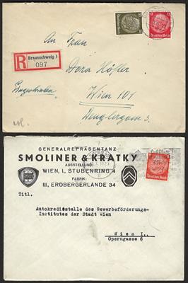 Poststück - Partie Poststücke D.Reich aus ca. 1932/34 mit Hiindenburg - Frankatur, - Francobolli e cartoline