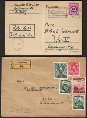 Poststück - Partie Poststücke Österr. meist II. Rep. mit Europa u. Übersee, - Známky a pohlednice