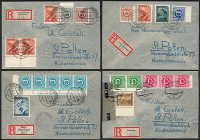 Poststück - Partie Reko - Post aus Oberösterreich aus 1946 über die Zensur nach ST. PÖLTEN, - Francobolli e cartoline