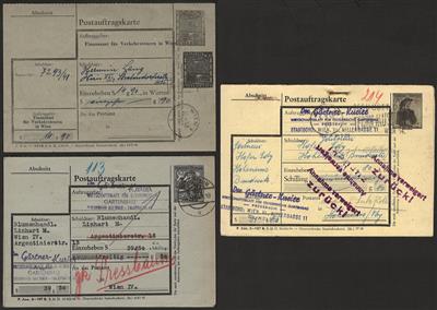 Poststück - Reichh. Partie Postauftragskarten - Briefmarken und Ansichtskarten