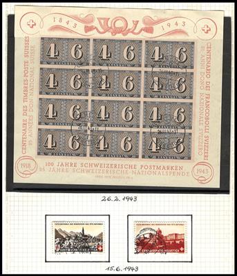 .gestempelt/Poststück - Sammlung Schweiz ca. 1862/1997 u.a. Block Nr. 5 auf gr. Briefteil, - Briefmarken und Ansichtskarten