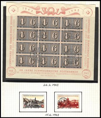 .gestempelt/Poststück - Sammlung Schweiz ca. 1862/1997 u.a. Block Nr. 5 auf gr. Briefteil, - Francobolli