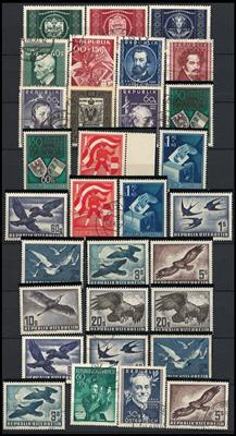 **/gestempelt - Sammlung Österr. 1945/1997 u.a. mit Gitter (Markwerte doppelt), - Stamps