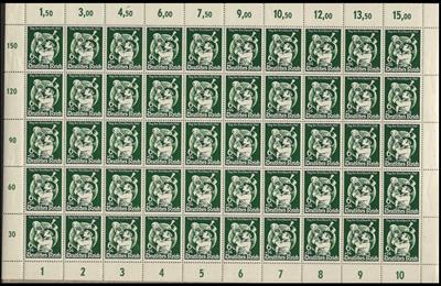 ** - D.Reich Nr. 745 (Tag d. Arbeit) 100Stück u. Nr. 762 (Tag d. Briefmarke 1941) - 50 Stück, - Briefmarken und Ansichtskarten