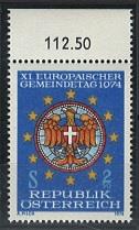 ** - Österr. Nr. (15) - nicht verausgabte Gemeindetagsmarke 1974 vom Bogenoberrand, - Stamps
