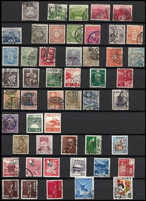 ** - Sammlung Japan ca. 1970/2003 ** sowie etwas Dubl.gestempelt, - Briefmarken und Ansichtskarten