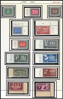 **/* - Sammlung Schweiz ca. 1882/1963, - Briefmarken und Ansichtskarten
