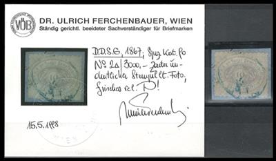 Briefstück - DDSG Nr. 2 - laut Kurzbefund Dr. Ferchenbauer handelt es sich um ein "frisches rel. Prachtstück!", - Francobolli