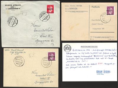 Poststück - Österr. 1945 - Kl. Partie Poststücke Scheibbser Aushilfsausg., - Známky