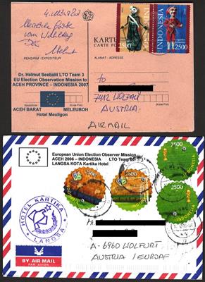 Poststück - Österr. Auslandseinsatz ACEH-EU um 2007 als Wahlbeobachter in Indonesien, - Stamps