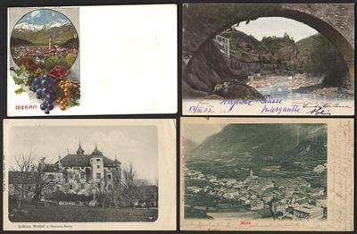 Poststück - Partie AK Südtirol u.a. mit Meran - Schloss Winkel in Obermais - Male - Cipo del Brennero, - Stamps