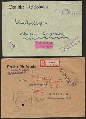 Poststück - Partie Belege D.Reich etwas Württemberg etc., - Briefmarken und Ansichtskarten