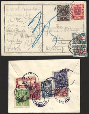 Poststück - Partie Poststücke Österr. Monarchie mit I. Rep., - Briefmarken und Ansichtskarten