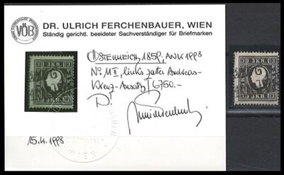 .gestempelt - Österr. Nr. 11II links mit zartem Andreaskreuzansatz, - Briefmarken und Ansichtskarten