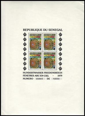 ** - Hundertwasser Blöcke: Kap Verde Bl. Nr. 7/9 und Senegal Bl. Nr. 34/36, - Známky