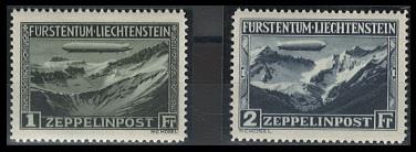 ** - Liechtenstein Zepp. Flug  Nr. 114/15 postfr. einwandfrei, - Stamps