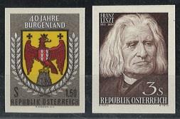 ** - Österr.   ANK. Nr. 1140 U (Burgenland) u. 1141 U (Liszt) ungezähnte postfr. Prachtstücke, - Francobolli