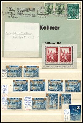 ** - Österr. - Kl. Partie Plattenfehler II. Rep., - Stamps