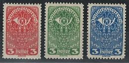 * - Österr. Nr. 255 - drei versch. Farbproben der 3 Heller (ziegelrot, - Briefmarken und Ansichtskarten