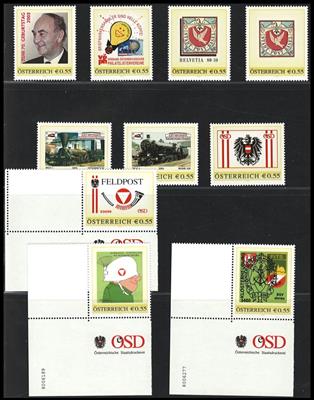 ** - Österr. - Partie EURO - NEUHEITEN (FRANKATURWARE) - alles PM (meist der Post) u.a. mit Präs. BOBER - Marke, - Stamps