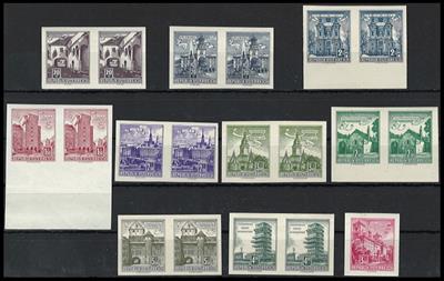 ** - Österr. - Partie UNGEZÄHNTE Werte der Bautenausgabe, - Stamps