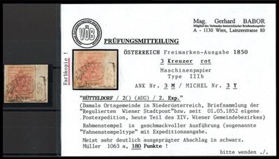 Briefstück - Österr. Ausg. 1850 - Abstempelungen NÖ, - Briefmarken und Ansichtskarten