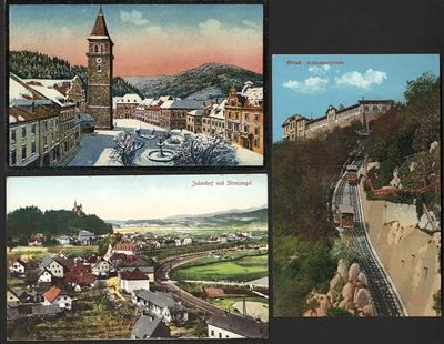 Poststück - Ansichtskarten Steiermark ab Monarchie - (ca. 150), - Briefmarken und Ansichtskarten