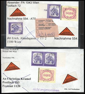 Poststück/Briefstück - Interess. Partie Poststücke mit ATM Frankaturen(ATS), - Známky