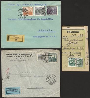 Poststück/Briefstück - Partie Poststücke Österr. I. Rep. u.a. Auslandspost, - Známky