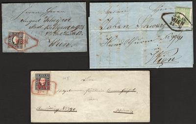 Poststück/Briefstück - Partie Poststücke Österr. Monarchie meist Ausg. 1850/83, - Briefmarken und Ansichtskarten