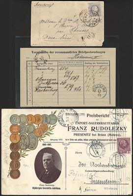 Poststück/Briefstück - Partie Poststücke Österr. Monarchie u.a. mit Ganzsachen, - Známky