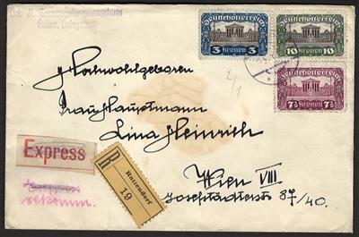 Poststück - Österr. 1921 - Rekommandierter - Briefmarken und Ansichtskarten