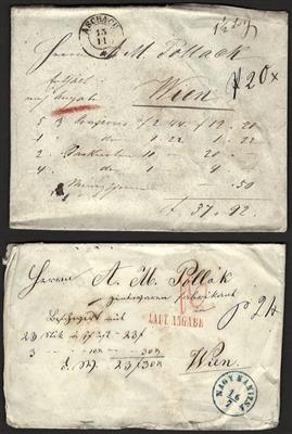 Poststück - Österr. Monarchie - Partie markenlose Wertbriefe u.a. aus Aschach, - Stamps
