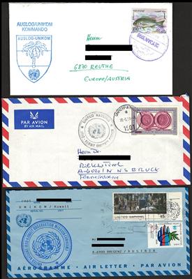 Poststück - Österreich UNO Einsatz in Kuwait UNIKOM 1991 in verschiedener Kombination, - Stamps