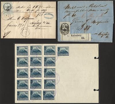 Poststück - Partie Fiskal - Marken bei aus Dokumenten, - Stamps
