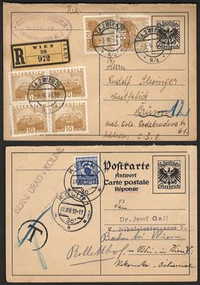 Poststück - Partie Ganzsachen Österr. I. Rep., - Briefmarken und Ansichtskarten