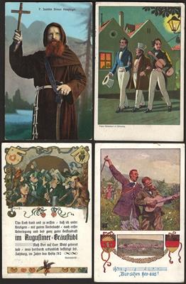 Poststück - Partie Motivkarten u.a. mit Künstler - Musiker - Glückwunsch - kirchliche Motive, - Briefmarken und Ansichtskarten