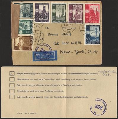 Poststück - Partie Poststücke Österr. ca. 1946/47 u.a. mit Auslandspost, - Stamps