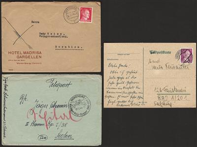 Poststück - Reichh. Partie Feld- u. Zivilpost Ostmark, - Briefmarken und Ansichtskarten