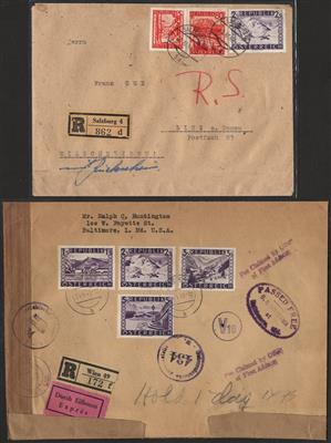 Poststück - Reichh. partie Poststücke Rote Landschaft mit Auslndsund Rekopost, - Briefmarken und Ansichtskarten