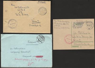 Poststück - Reichh. Partie D. Feldpost vorwiegend Bezug Wien, - Briefmarken und Ansichtskarten