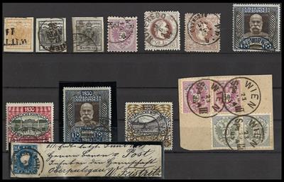 .gestempelt/Briefstück - Partie Österr. Monarchie ab Ausg. 1850 u.a. mit Nr. 16 Briefstück, - Stamps and postcards