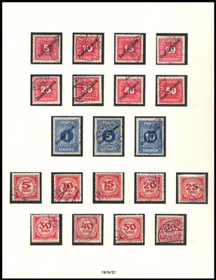 .gestempelt/*/** - Österr. Porto 1918/ 1935 u.a. Nr. 118/31 postfr. u. etwas Ostmark - meist gute Erh., - Stamps and postcards