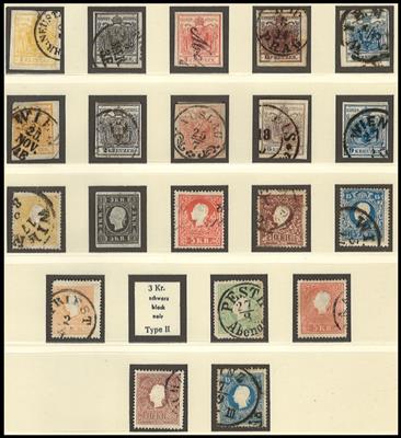.gestempelt/*/** - Österr. - Sammlung  1850/1937 mit einigen mittl. Werten u. Sätzen, - Francobolli e cartoline