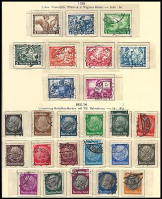 .gestempelt - Sammlung D.Reich 1872/1945 mit altd. Staaten, - Stamps and postcards