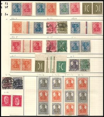 */gestempelt - sammlung D.Reich 1875/1945 incl. Zusammendrucke, - Stamps and postcards