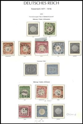 .gestempelt/(*) - Sammlung + Dubl. D.Reich Brustschilde a. Albumbl., - Briefmarken und Ansichtskarten